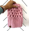 Crochet Puff Stitch Slouch Hat | Blossom Pink