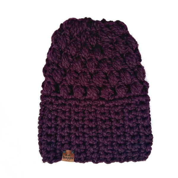 Crochet Slouch Hat | Dark Purple Slouchy Beanie - Hats from b.e.happe 