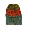 Crochet Puff Stitch Slouch Hat |Green + Spice Orange