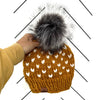 Adult Knit Pom Hat| Butterscotch Heart Beanie - hats from b.e.happe 