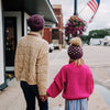 Mommy + Me Matching Knit Pom Hats | Fig Purple -  from b.e.happe 