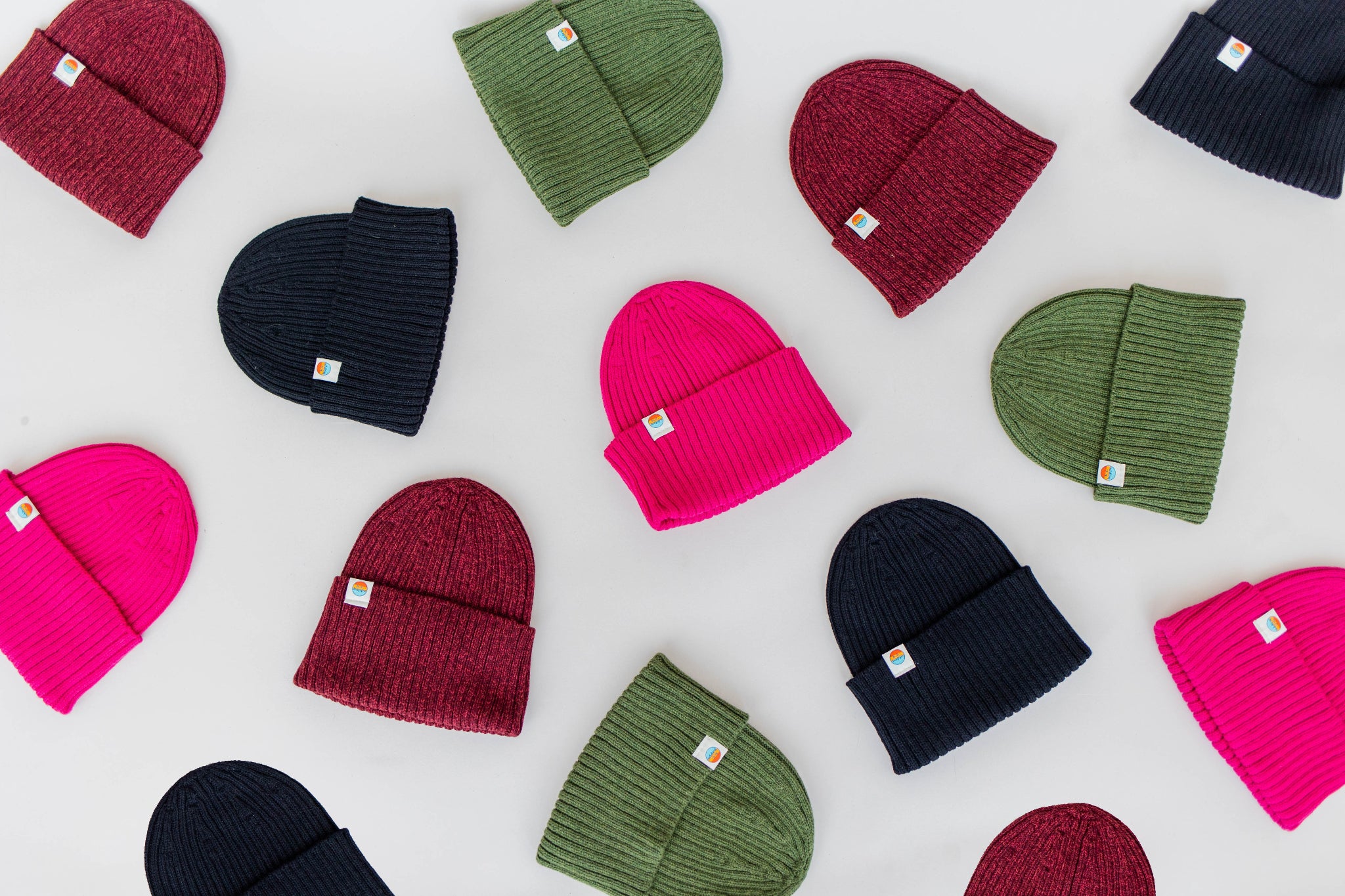 flat lay of Ribbed Knit Beanie | Unisex Black Winter Hat -  from b.e.happe 