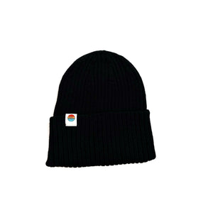 Ribbed Knit Beanie | Unisex Black Winter Hat - handcrafted from b.e.happe 