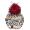 Adult Knit Pom Hat | Rainbow Red Beanie - b.e.happe