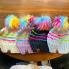 Adult Knit Pom Hat | Rainbow Stripe Beanie - b.e.happe