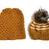 Baby Knit Pom Hat | Butterscotch Stripe Beanie - b.e.happe