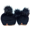 Black Pom Mommy and Me Matching Hat Set | Matching Beanies - b.e.happe