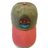 Buckle Back Baseball Cap | Olive + Coral Hat - b.e.happe