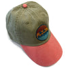 Buckle Back Baseball Cap | Olive + Coral Hat - b.e.happe