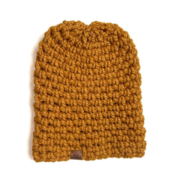 Crochet Simple Slouch Hat | Butterscotch Beanie - b.e.happe