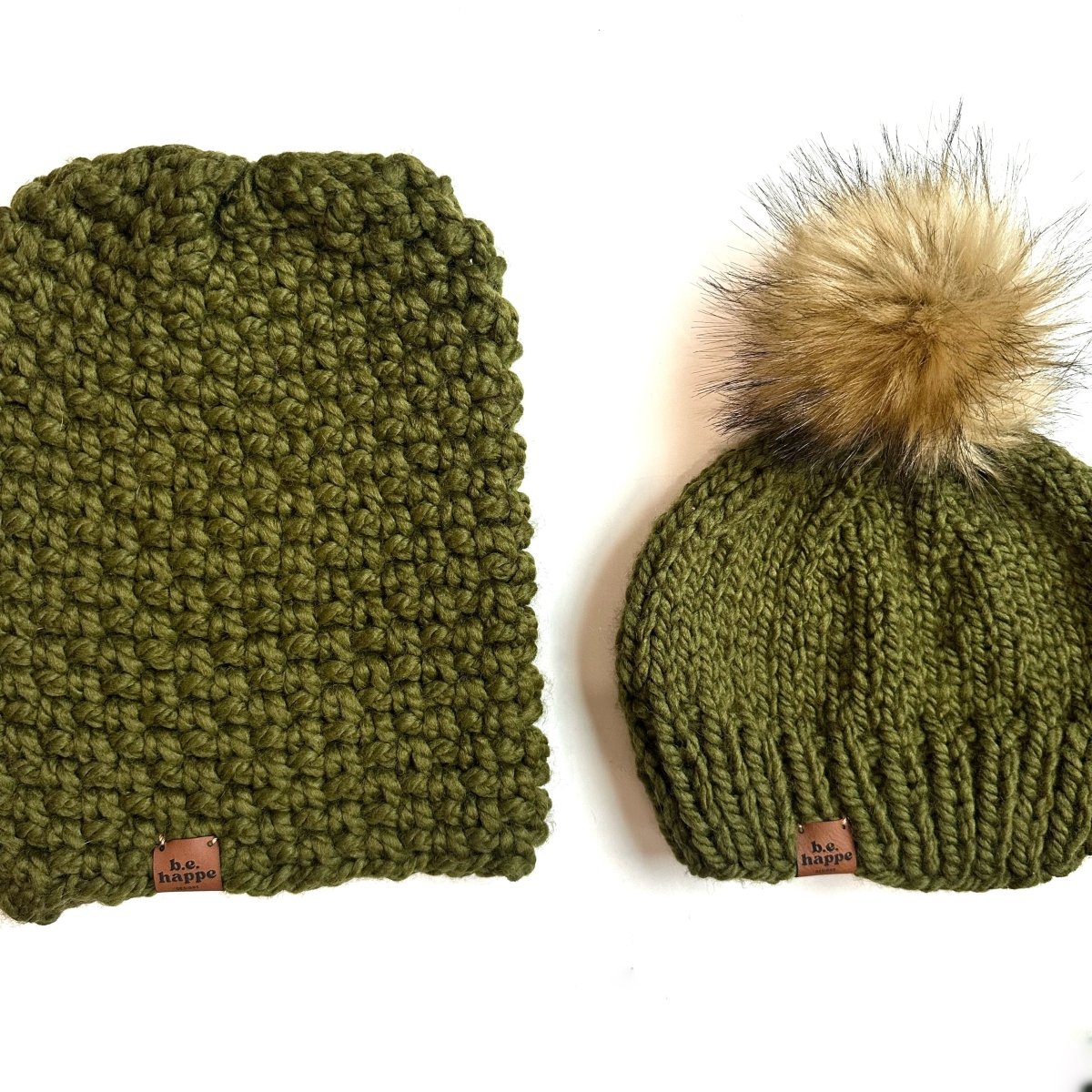 Crochet Simple Slouch Hat | Cilantro Green Slouchy Beanie - b.e.happe