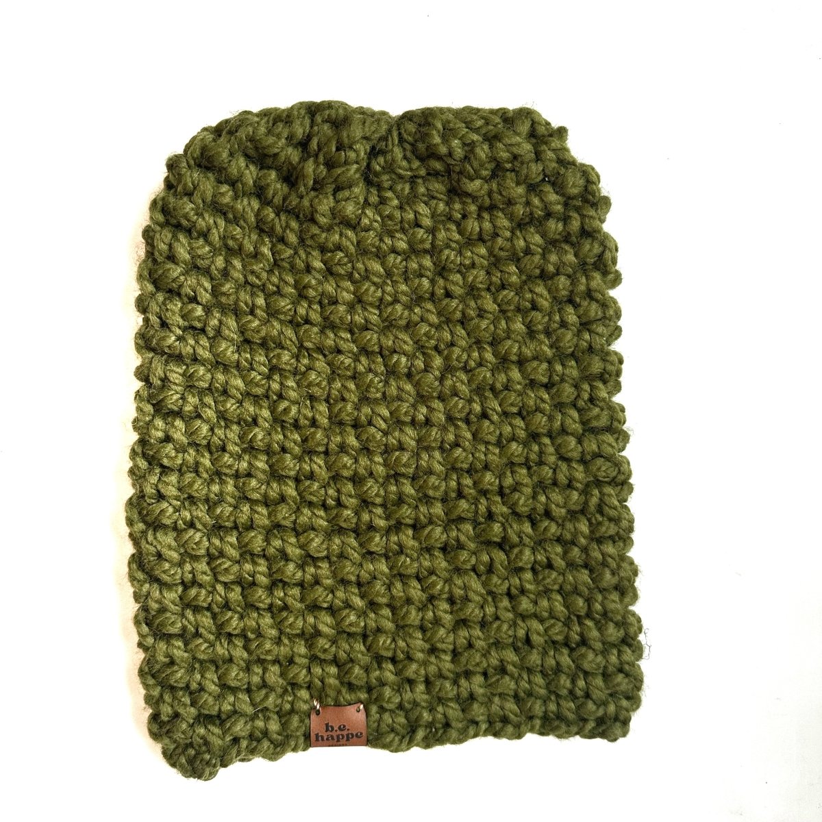 Crochet Simple Slouch Hat | Cilantro Green Slouchy Beanie - b.e.happe