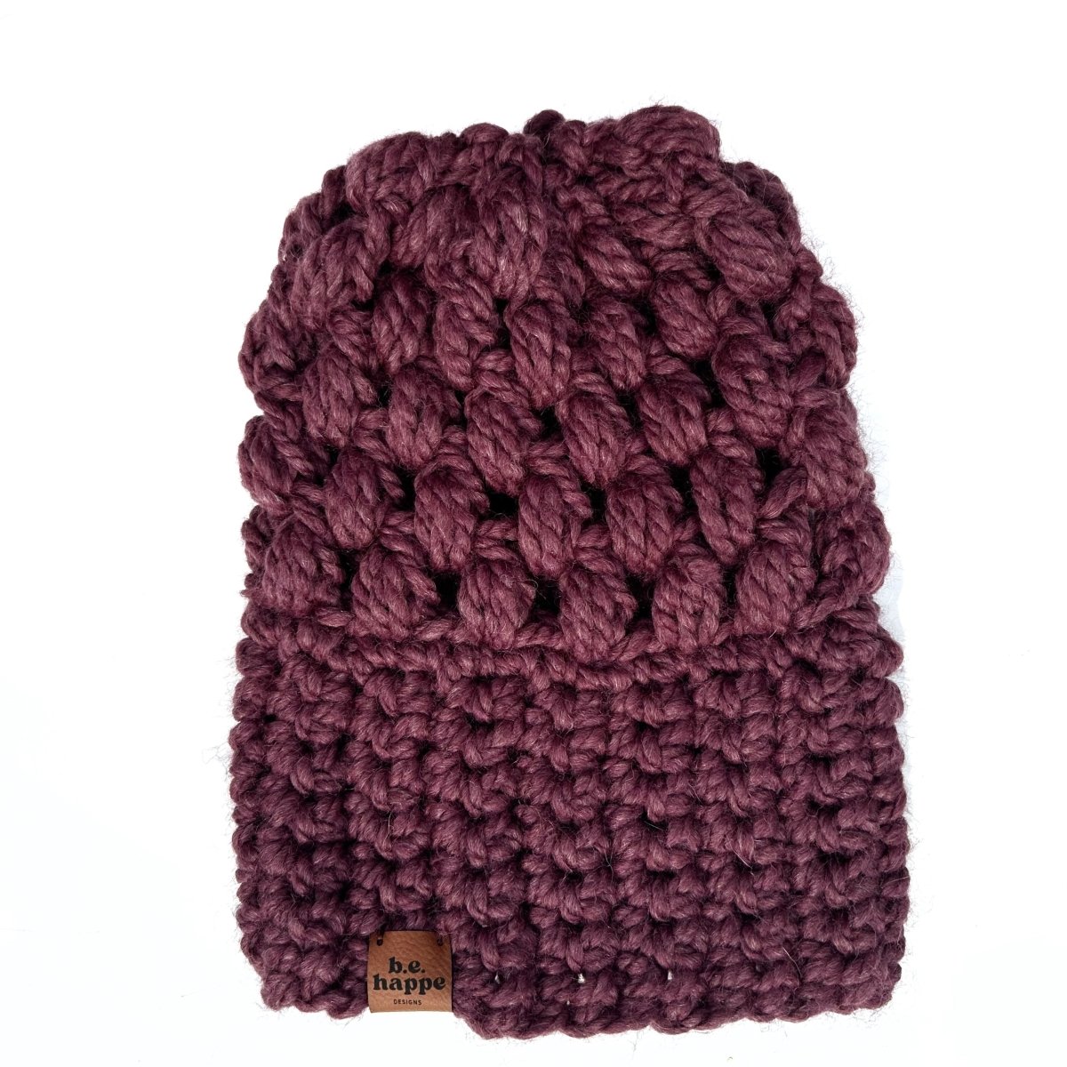 Crochet Slouch Hat | Fig Purple Beanie - b.e.happe