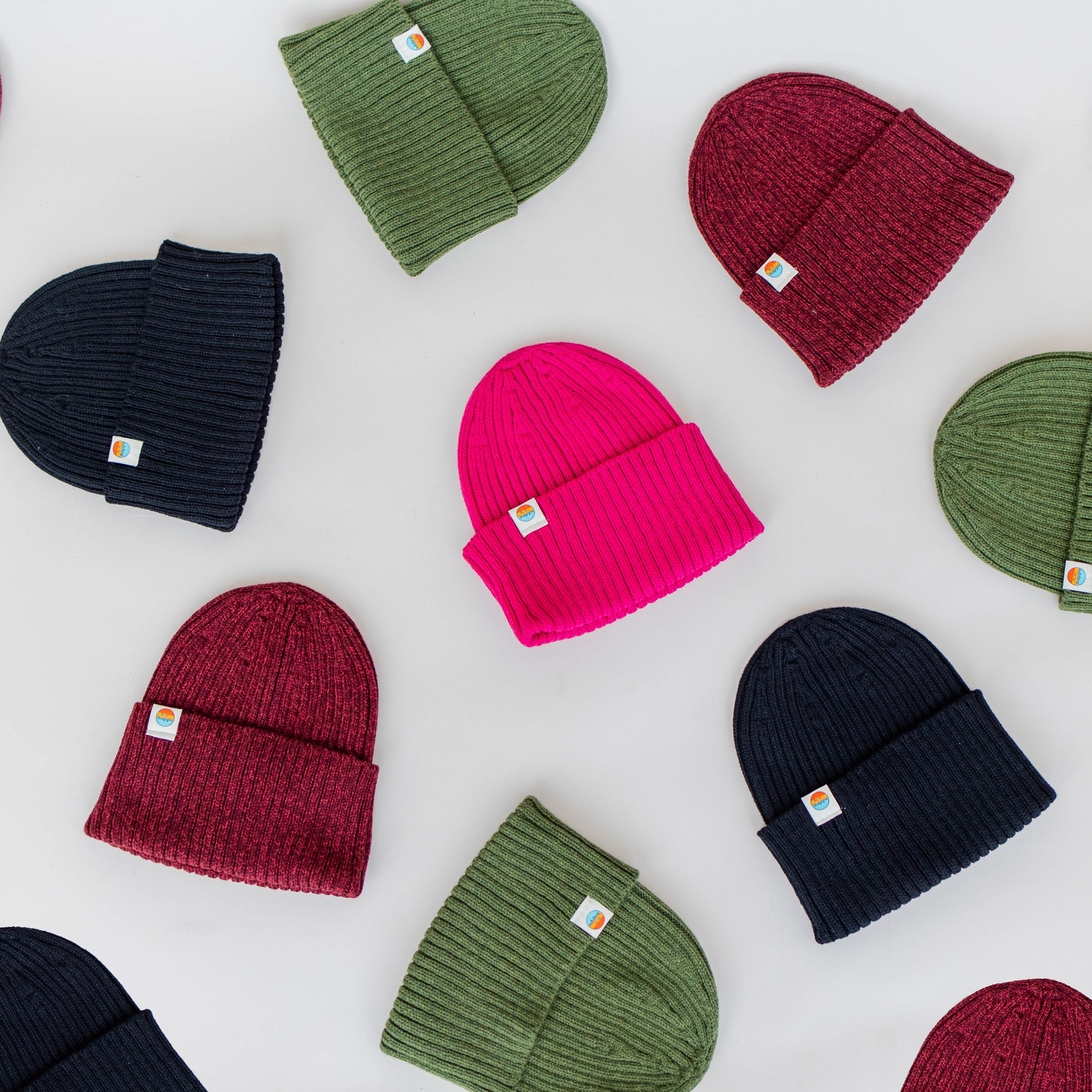 Ribbed Knit Beanie | Unisex Maroon Winter Hat -  from b.e.happe 