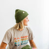 Ribbed Knit Beanie | Unisex Green Winter Hat -  from b.e.happe 
