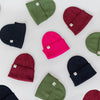 Cuffed Knit Beanie | Unisex Maroon Winter Hat - b.e.happe