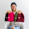 Cuffed Knit Beanie | Unisex Maroon Winter Hat - b.e.happe