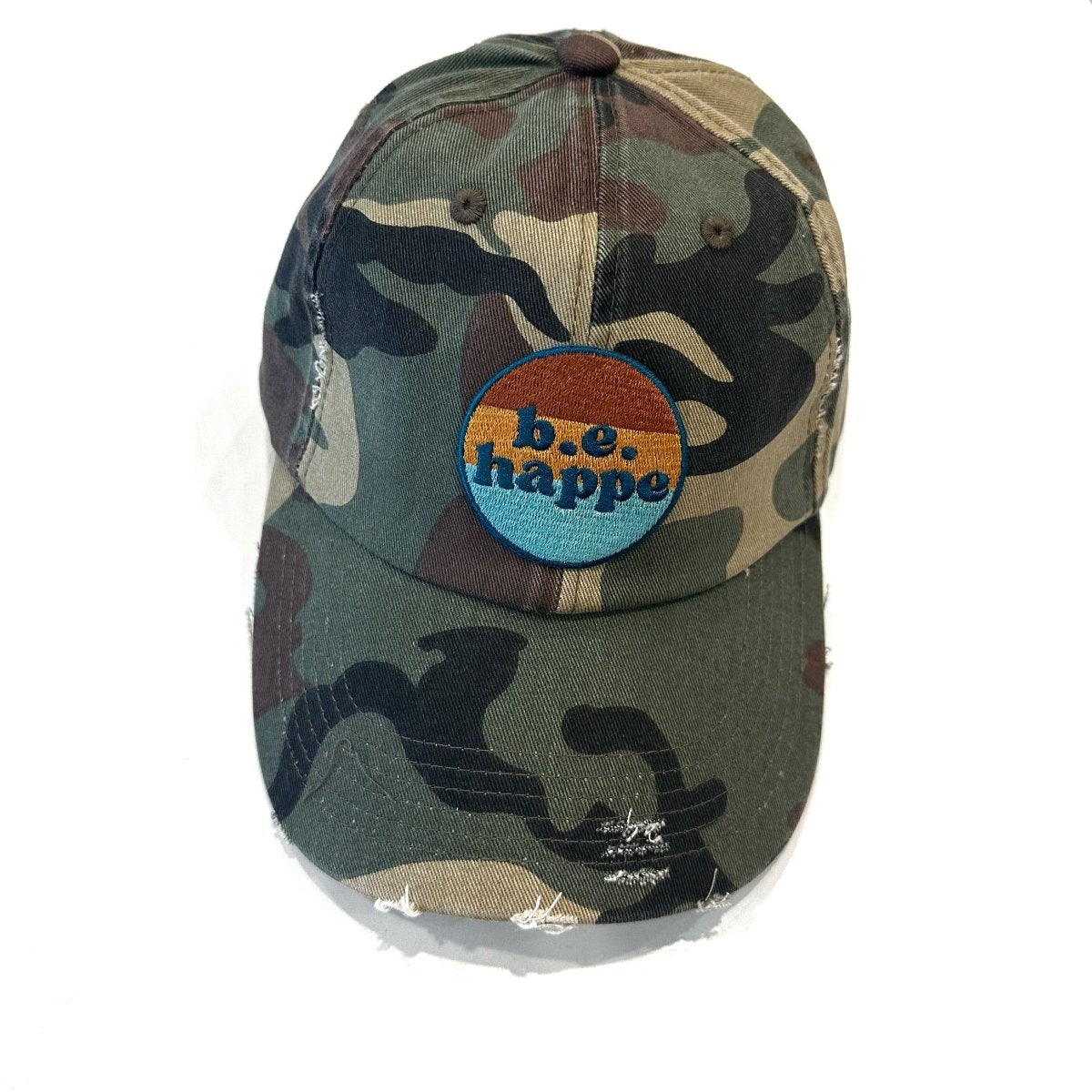Distressed Buckle Back Baseball Cap | Camo - b.e.happe