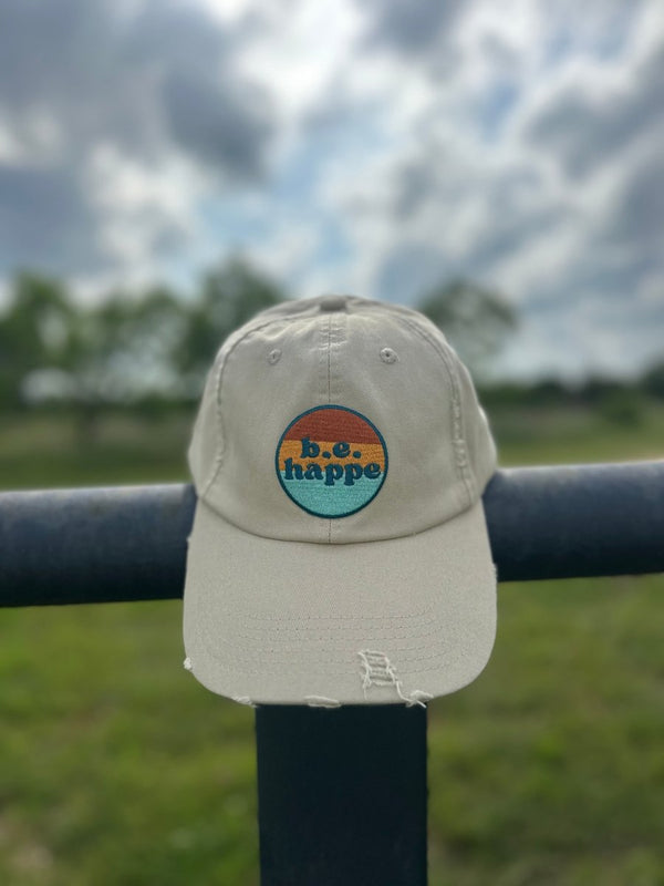 Distressed Buckle Back Baseball Cap | Khakis - b.e.happe