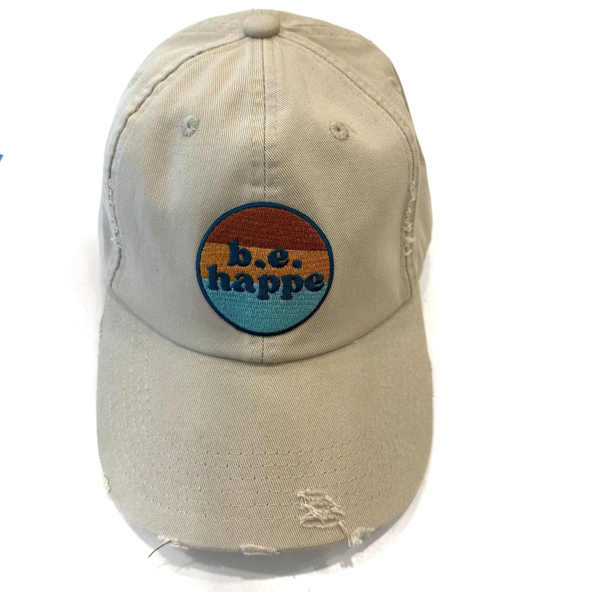 Distressed Buckle Back Baseball Cap | Khakis - b.e.happe