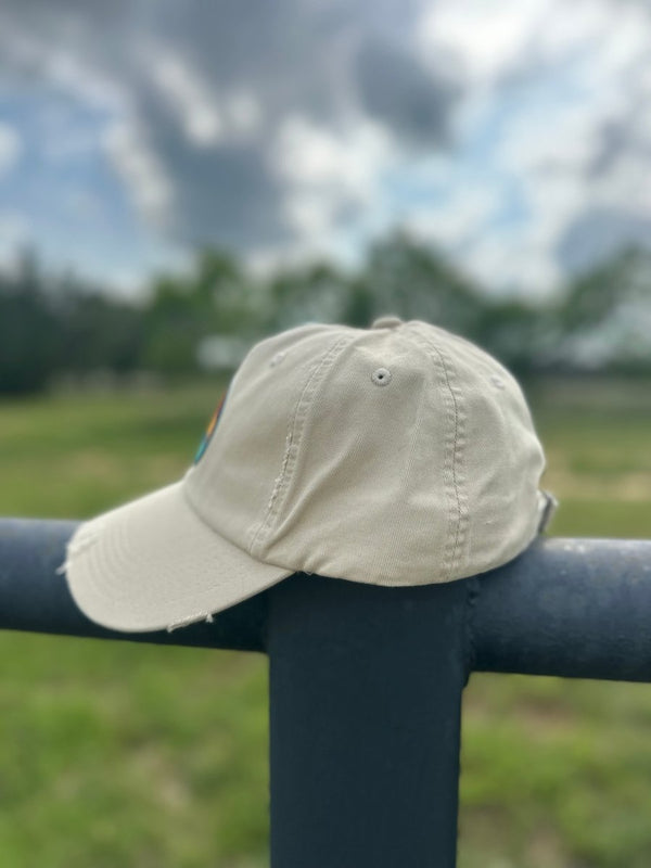 Distressed Buckle Back Baseball Cap | Khakis - b.e.happe