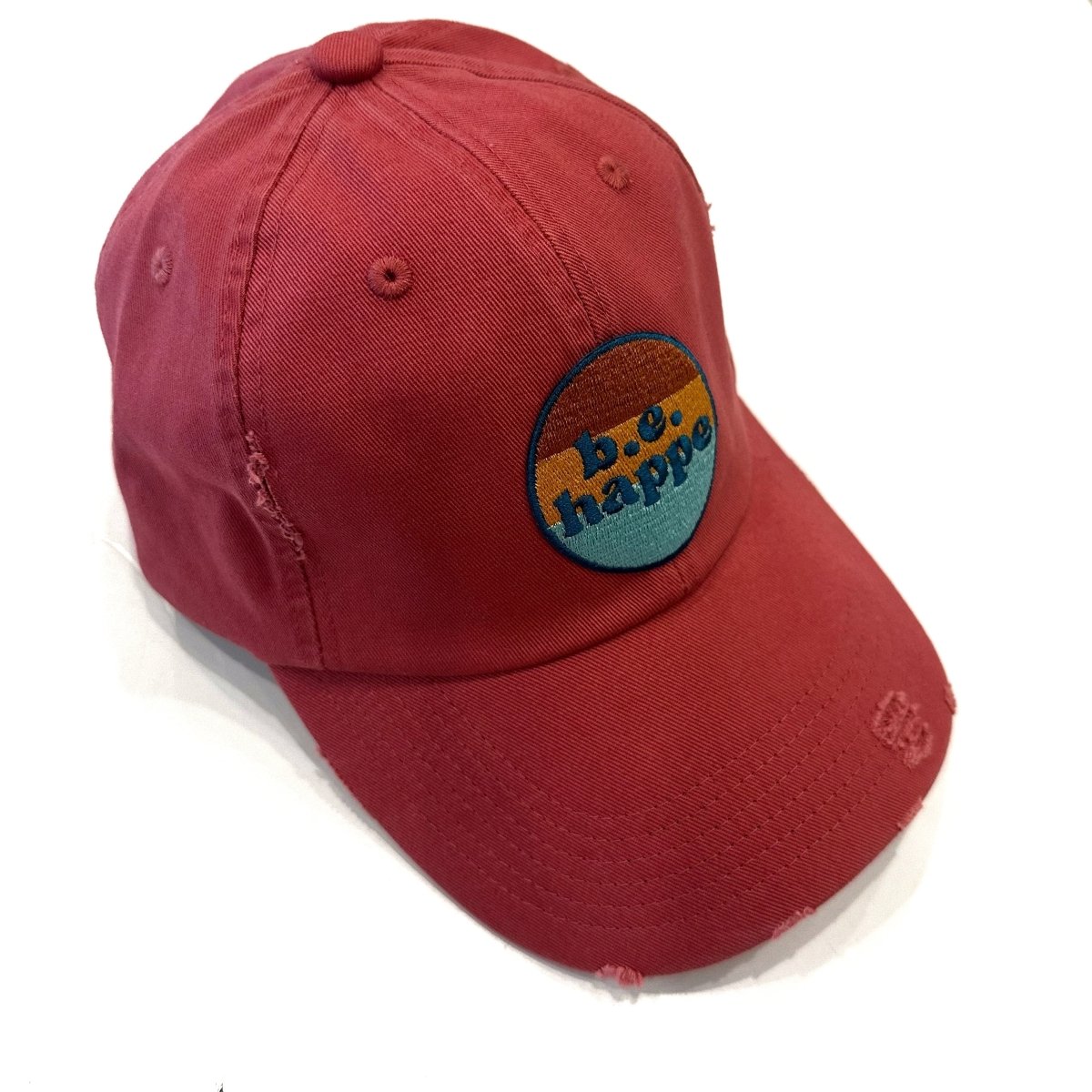Distressed Buckle Back Baseball Cap | Red - b.e.happe