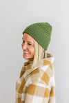 folded brim ribbed knit beanie