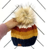 Toddler Stripe Knit Pom Pom Hat | Navy