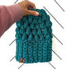 Crochet Puff Stitch Slouch Hat | Speckled Teal