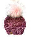 0-3 month Baby Solid Knit Pom Hat | All Pink Wool Free