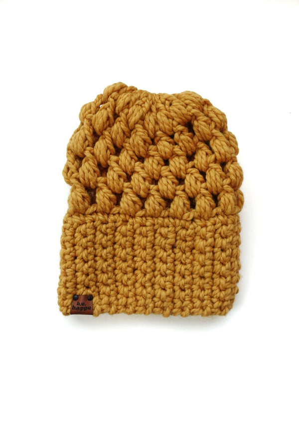 Wholesale Puff Stitch Slouch Hat | Mustard Yellow