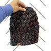 Crochet Puff Stitch Slouch Hat | Black + Red