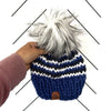 6-12 month Knit Pom Hat | Blue Beanie