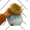 0-3 month Baby Knit Pom Hat | Baby Blue Beanie
