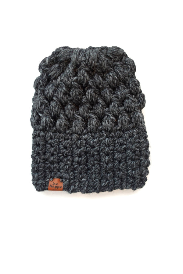 Wholesale Puff Stitch Slouch Hat | Charcoal Gray