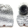Mommy + Me Matching Beanies | Marble Pom Hat Set - b.e.happe