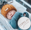 6-12 month Baby Solid Knit Pom Hat | Butterscotch
