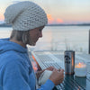 profile of womens slouch hat cream