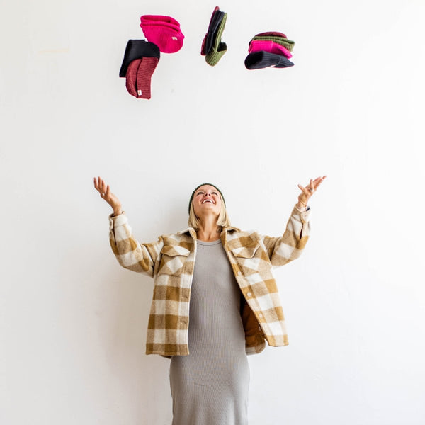 Ribbed Knit Beanie | Cuff Green Winter Hat - b.e.happe