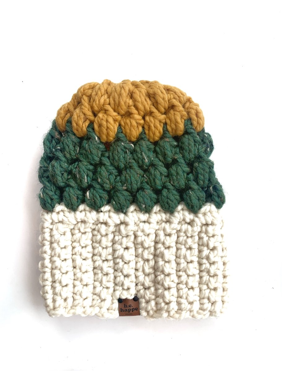 Slouch Hat | Yellow + Green Slouchy Beanie - b.e.happe
