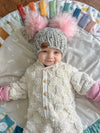 Toddler Double Pom Hat| Grey Beanie with 2 Poms - b.e.happe