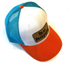 Trucker Snapback Cap | Blue, White + Orange - b.e.happe