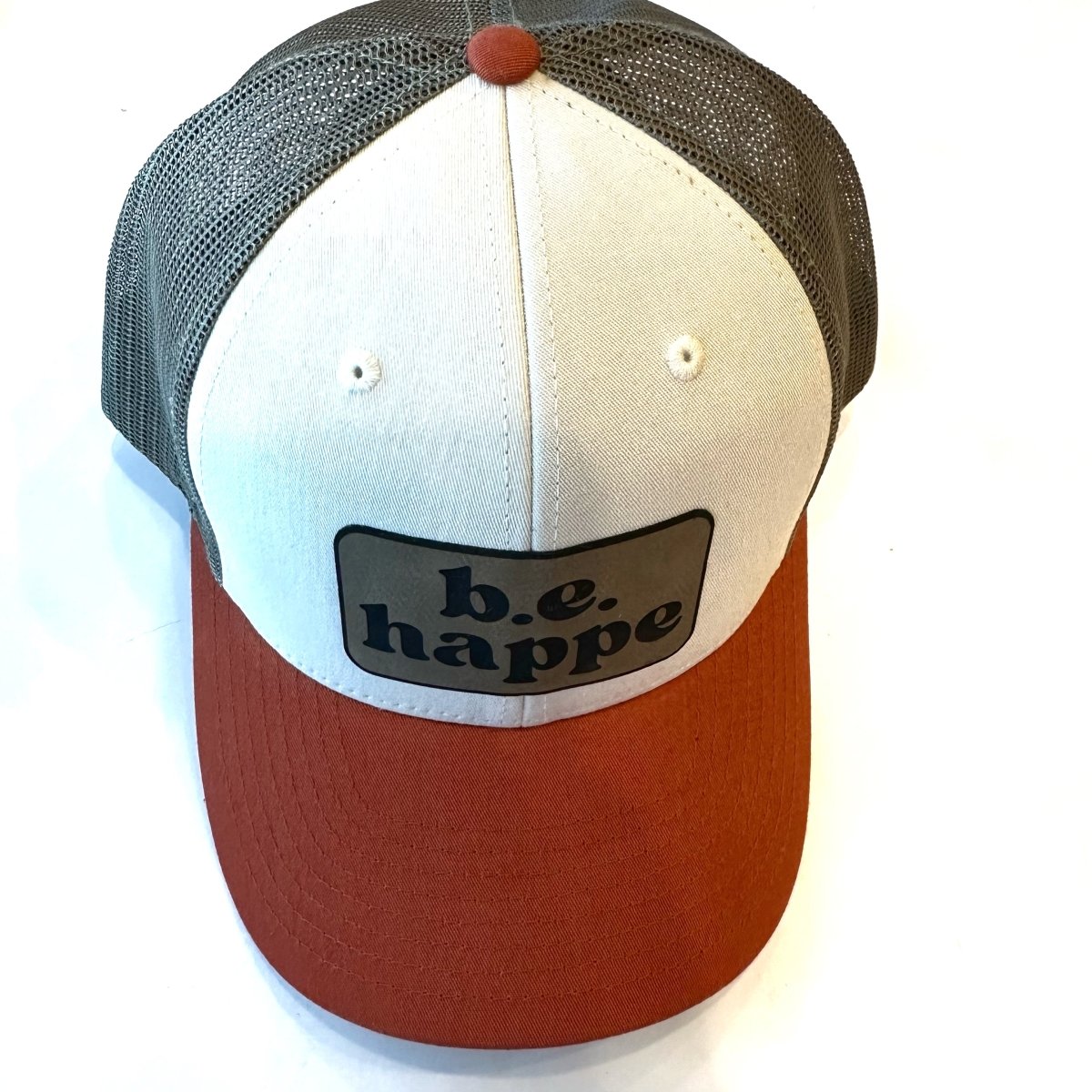 Trucker Snapback Cap | Green, Cream + Orange - b.e.happe