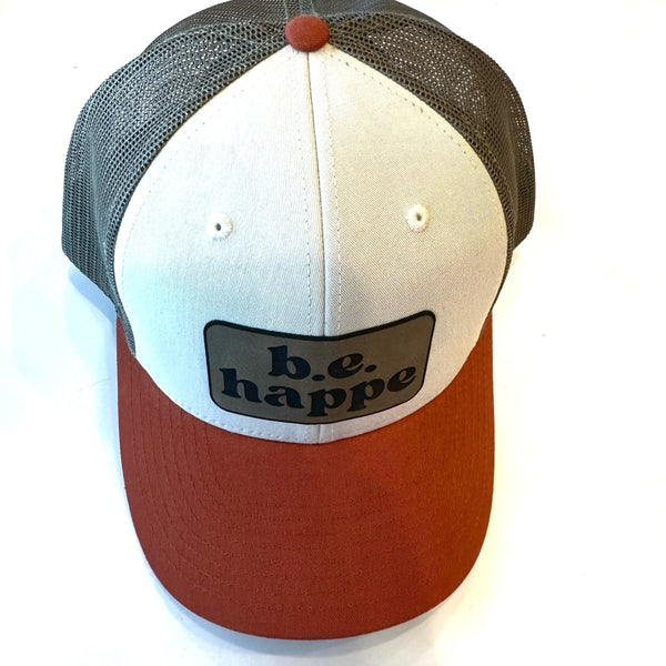 Trucker Snapback Cap | Green, Cream + Orange - b.e.happe