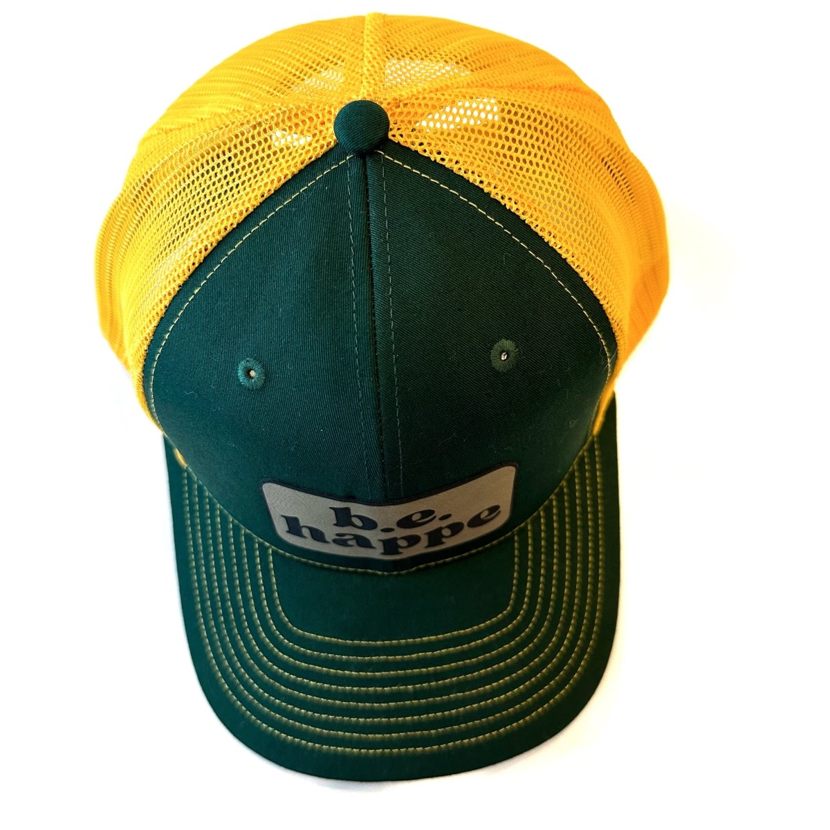 Trucker Snapback Cap | Green + Yellow - b.e.happe