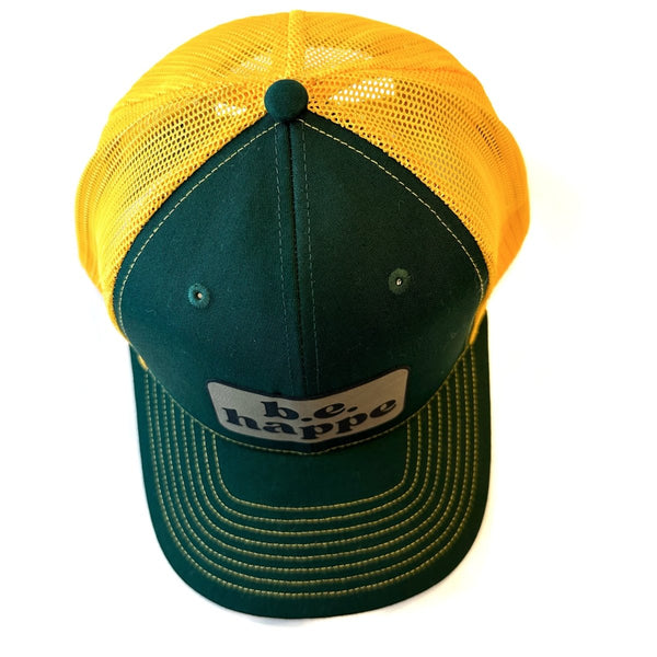 Trucker Snapback Cap | Green + Yellow - b.e.happe