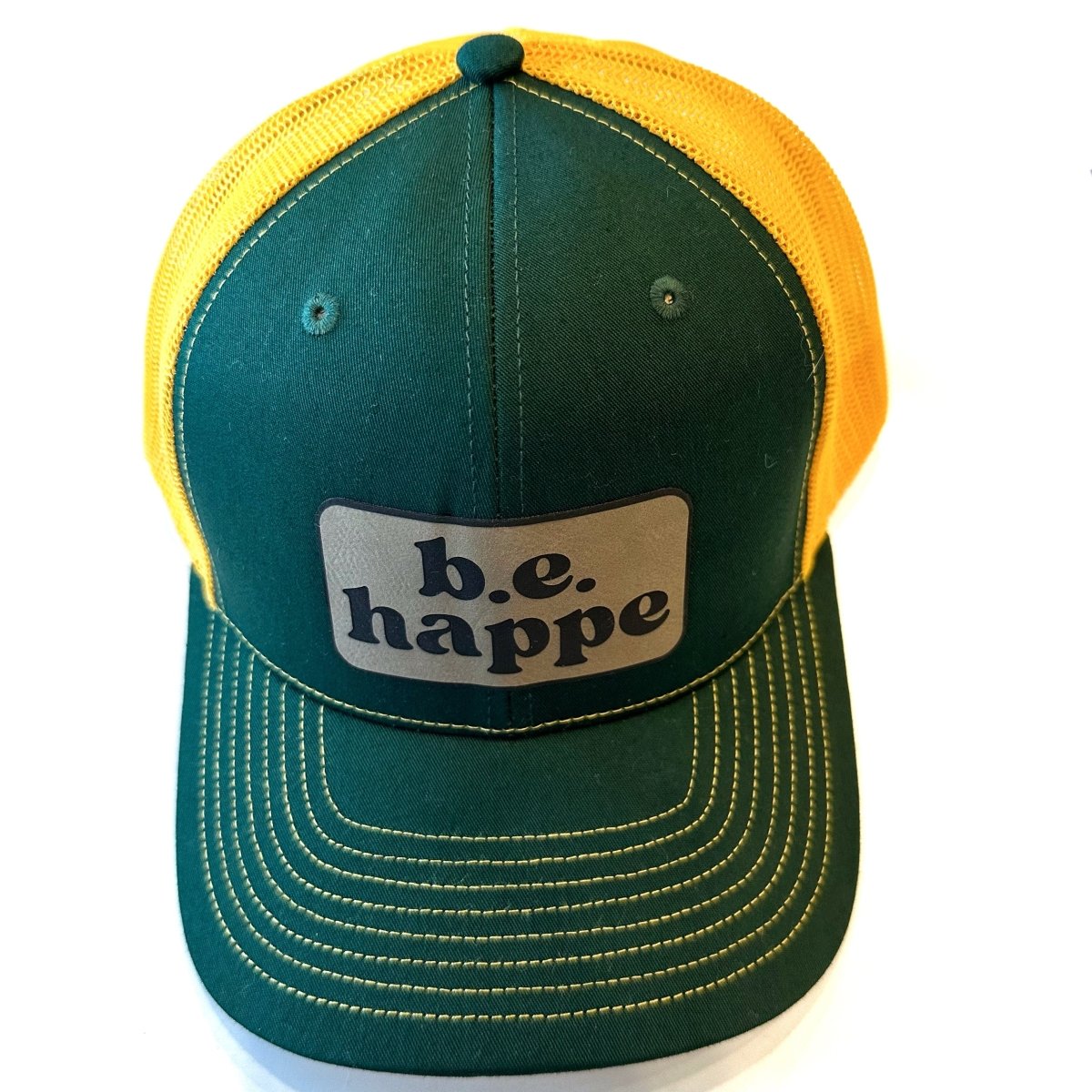 Trucker Snapback Cap | Green + Yellow - b.e.happe