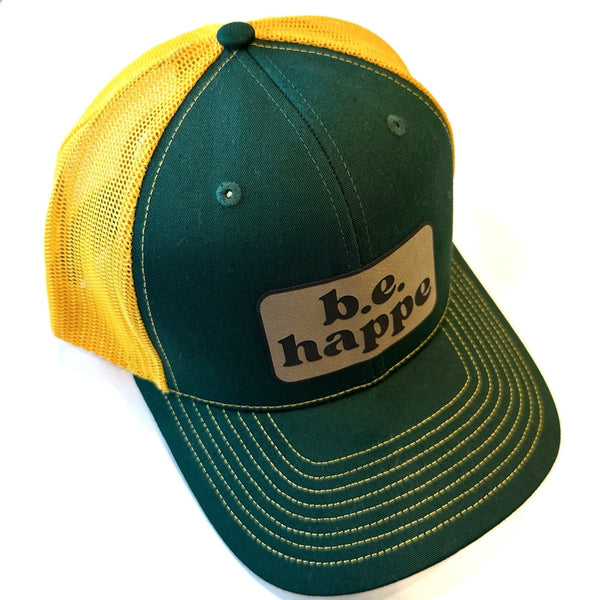 Trucker Snapback Cap | Green + Yellow - b.e.happe