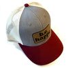 Trucker Snapback Cap | Grey, Cream + Burgundy - b.e.happe