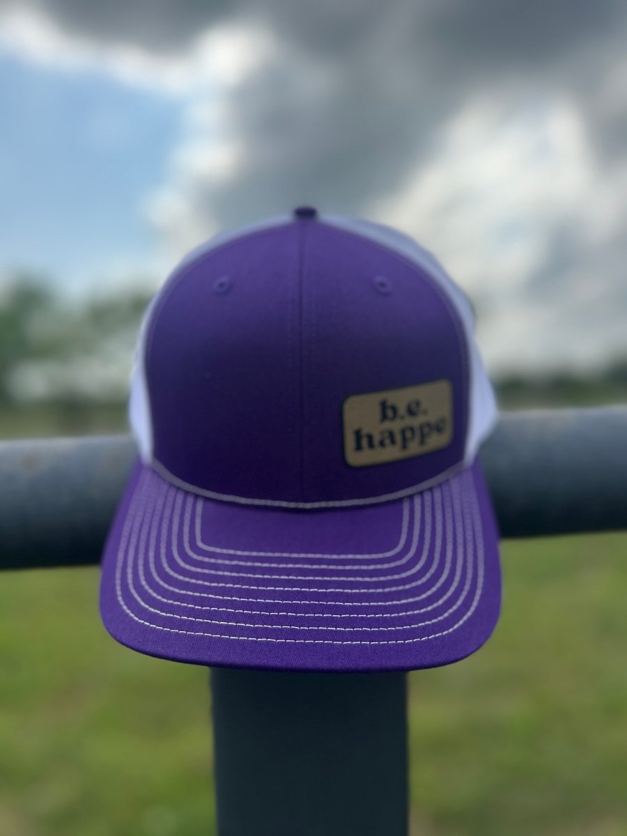 Trucker Snapback Cap | Purple + White - b.e.happe